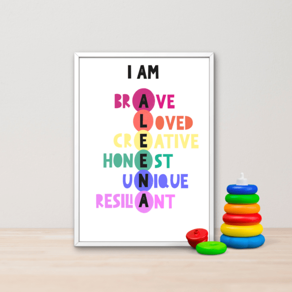 Personalized Affirmation Art Print idea for Children