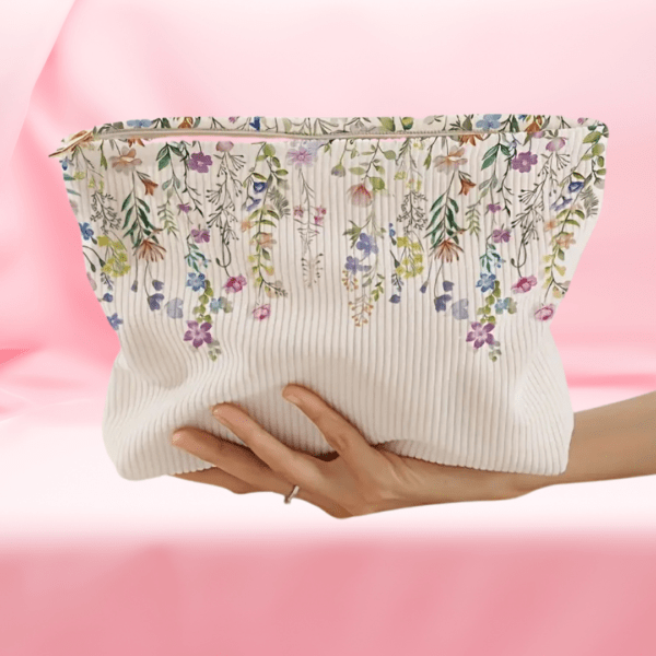 floral design cosmetic bag large travel pouch