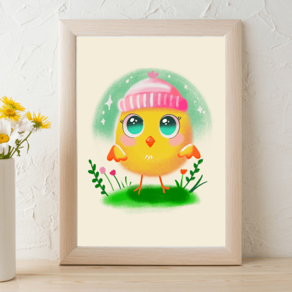 Cute Chick Personalized Art print